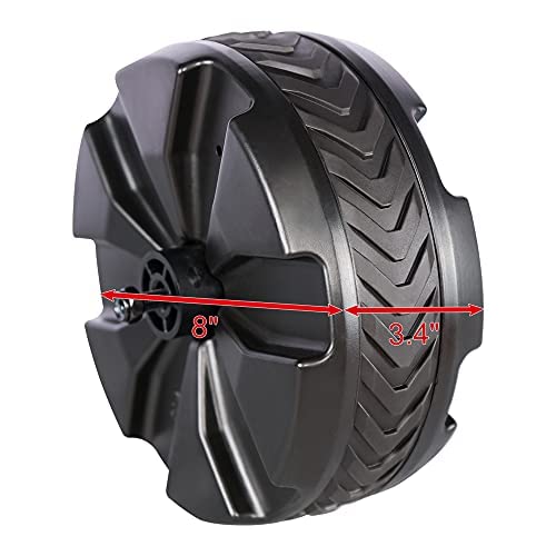 PORTAL Wagon Wheels Replacement 8"" Diameter X 3.4"" Wide for Utility Wagon Cart, Plastic Wheels with TPR Tread Outdoor Garden Carts Replacement Parts - Image 5